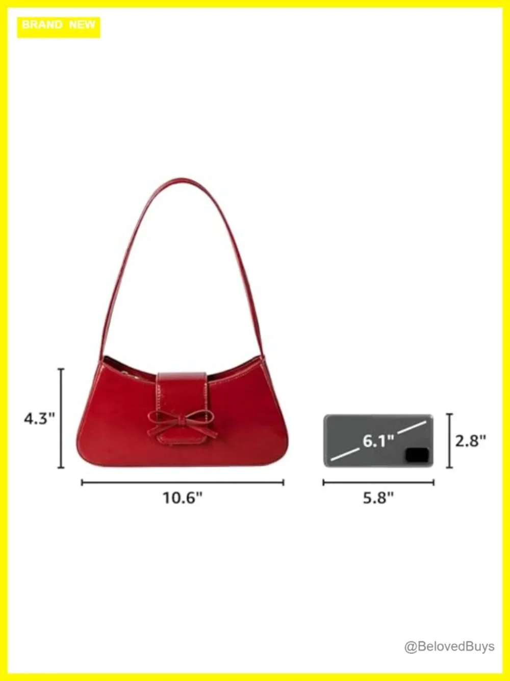 Patent Leather Hobo Bow Purse Y2K Shoulder Bag Faux Leather Clutch